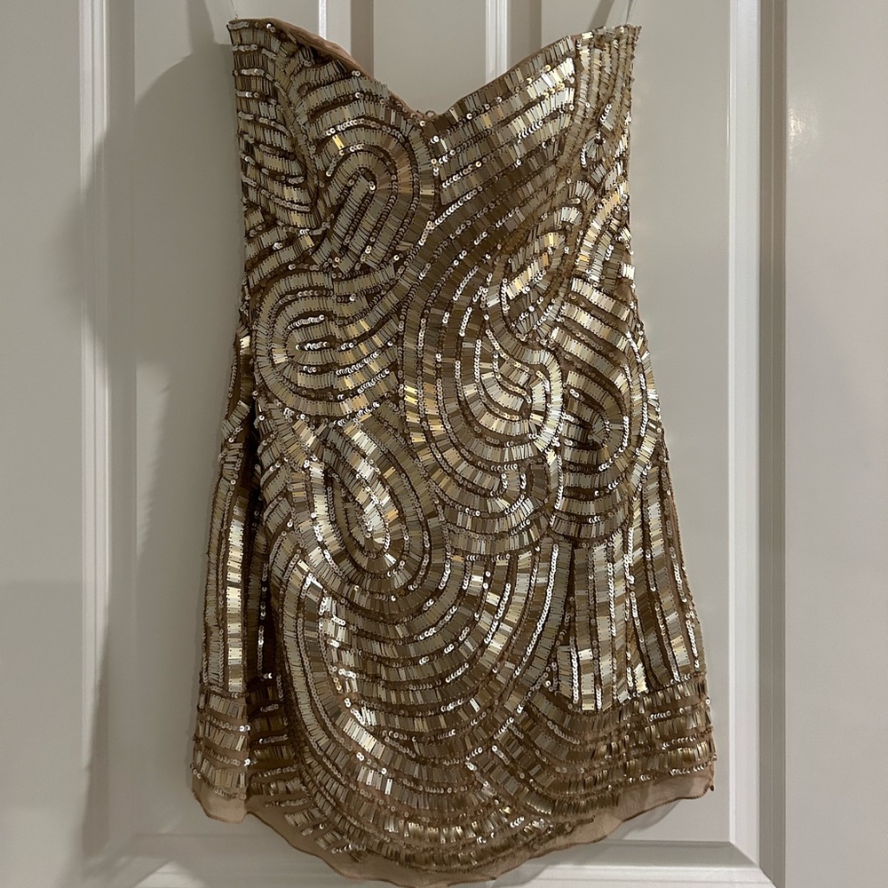 SHERI HILL GOLD MINI DRESS